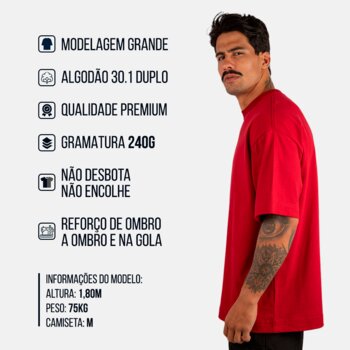 CAMISETA OVERSIZED MALHÃO LISA BORDO