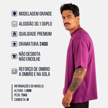 CAMISETA OVERSIZED MALHÃO LISA ROXO