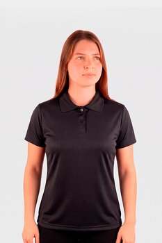 POLO BASICA LISA FEMININA PRETA