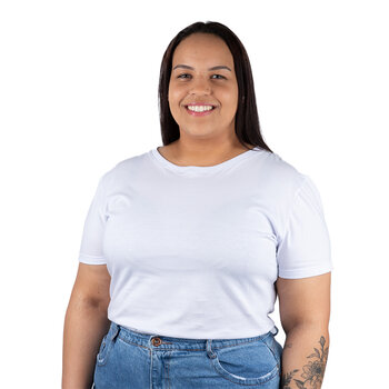 CAMISETA FEMININA PLUS SIZE LISA BRANCA