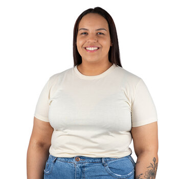 CAMISETA FEMININA PLUS SIZE LISA OFF WHITE