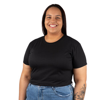 CAMISETA FEMININA PLUS SIZE LISA PRETA