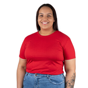 CAMISETA FEMININA PLUS SIZE LISA VERMELHA