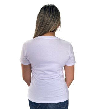 CAMISETA FEMININA LISA COM ELASTANO BRANCA