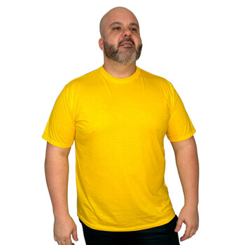 CAMISETA BASICA LISA PLUS SIZE AMARELO CANARIO