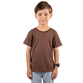 CAMISETA BASICA LISA INFANTIL MARROM