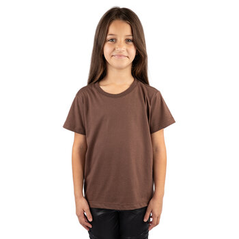 CAMISETA BASICA LISA INFANTIL MARROM