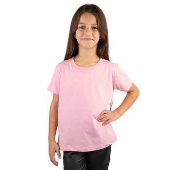 CAMISETA BASICA LISA INFANTIL ROSA CLARO